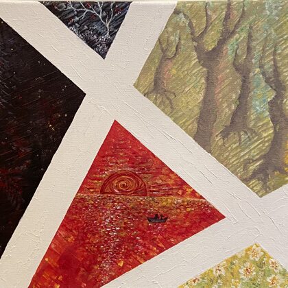 “Eclecticism of Life”. Preparation for challenges, new stage. Acrylic 30*60. € 130