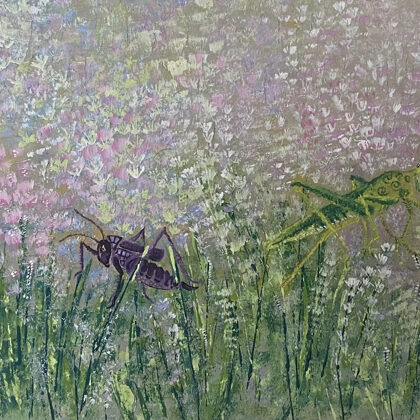 “Grasshopper Therapy”. For tolerance, positive energy. Acrylic 30*90. € 190