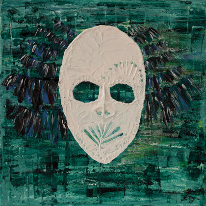 “A smile lies somewhere beyond." Openness, truth, courage. Acrylic 20 * 20. € 100 