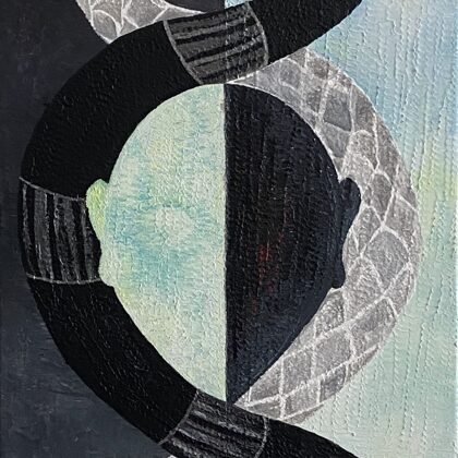 "Black and white thoughts". Acrylic 90*30. € 250